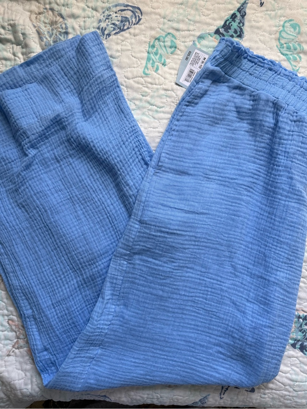 Light Blue Gauze Lounge Pants | Shade & Shore Beach Cover Up Pants